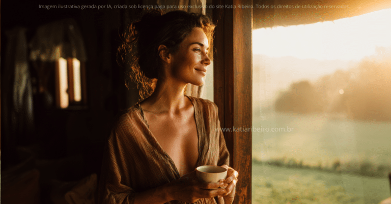 Mulher admirando o nascer do sol. O ínicio de um novo dia