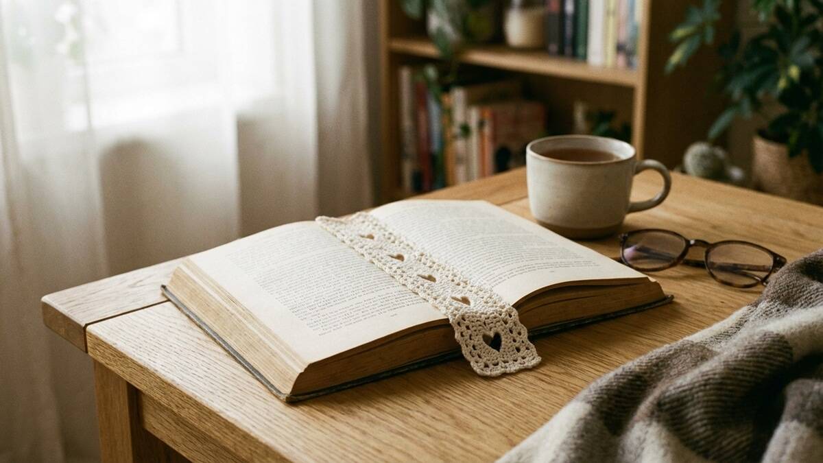 Marcadores de páginas em crochê que encantam quem ama ler