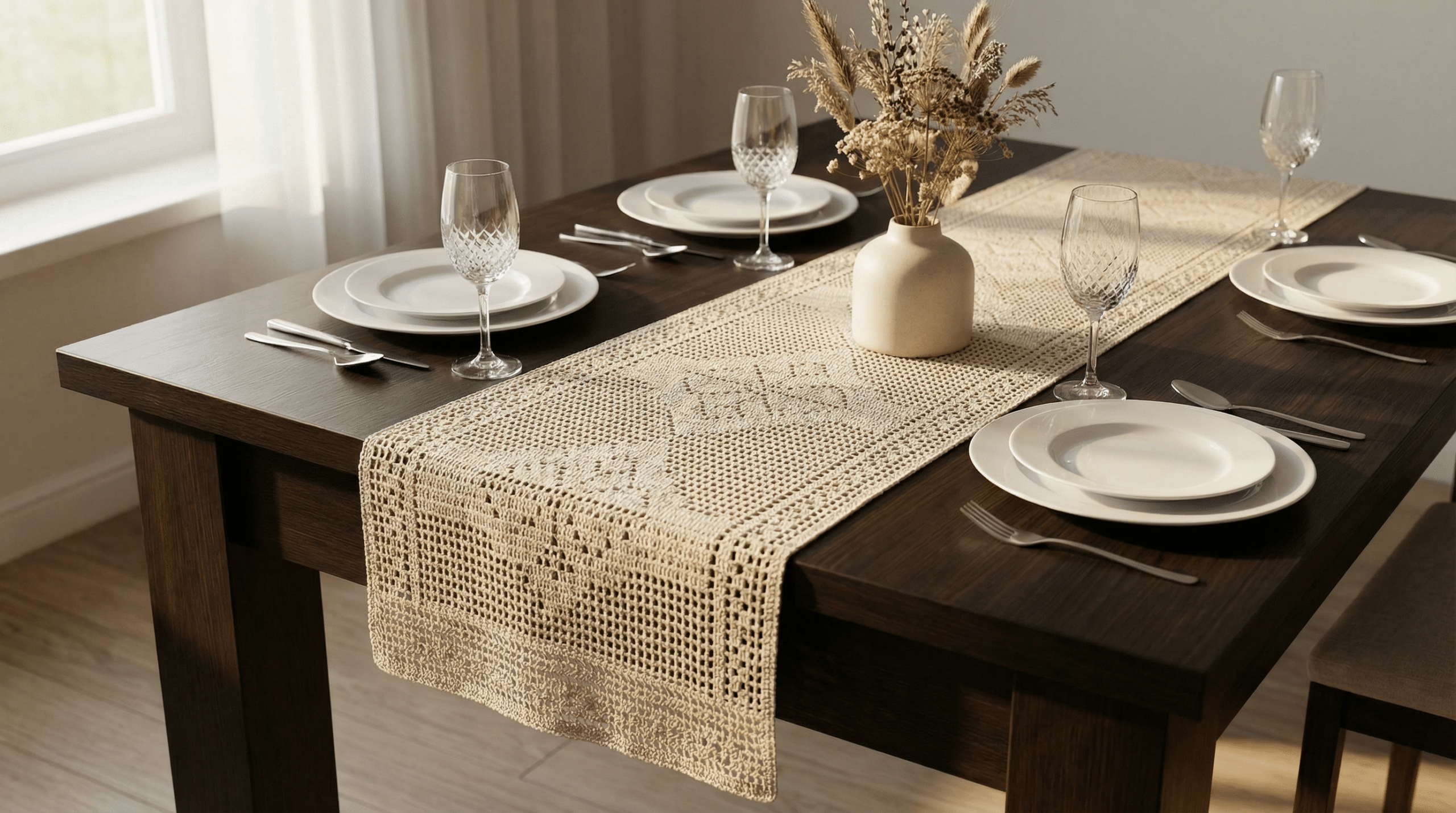11 caminhos de mesa em crochê: o segredo para uma decoração sofisticada