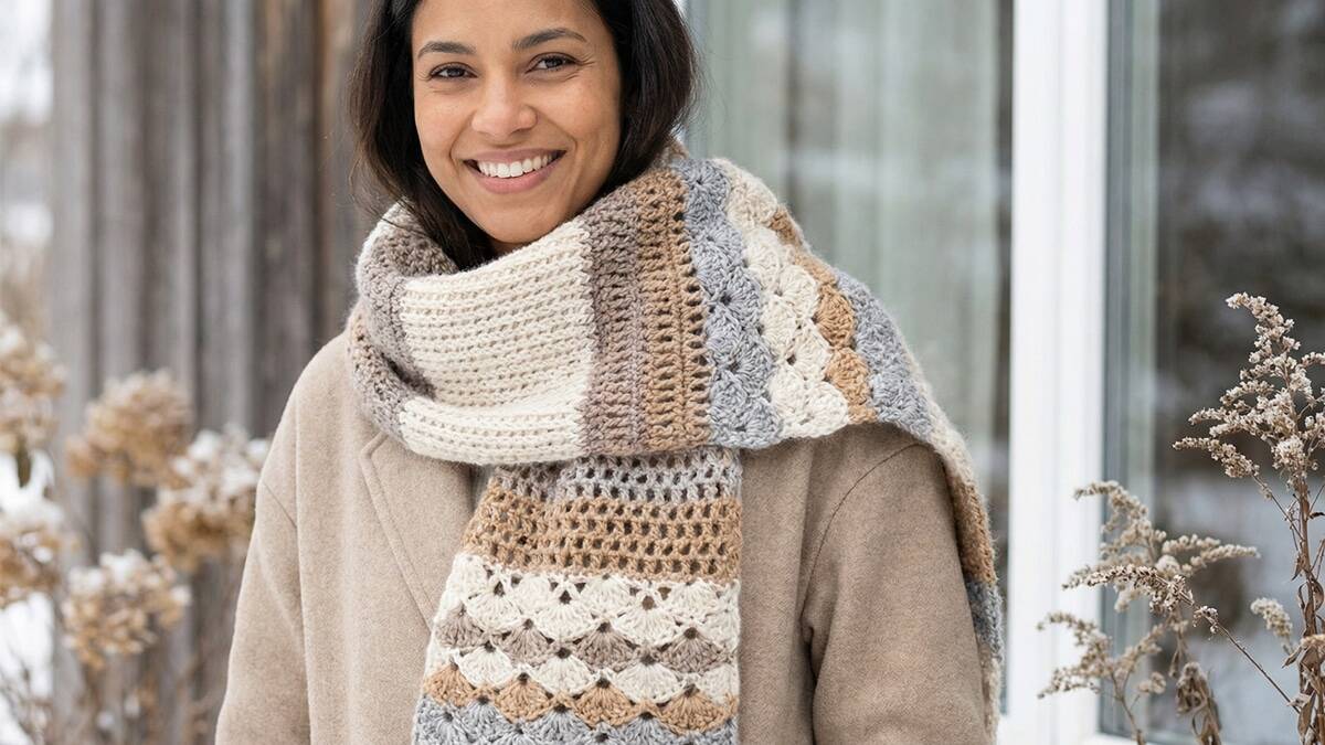 Encante-se com cachecóis de crochê lindos para quem vai viajar!