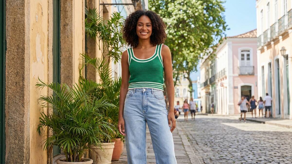 Crie looks com regatas de crochê que trazem frescor para o verão