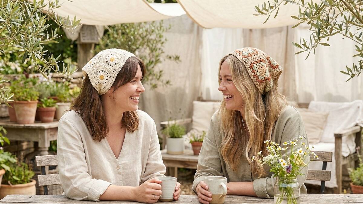 Explore bandanas de crochê que são tendência para usar no verão