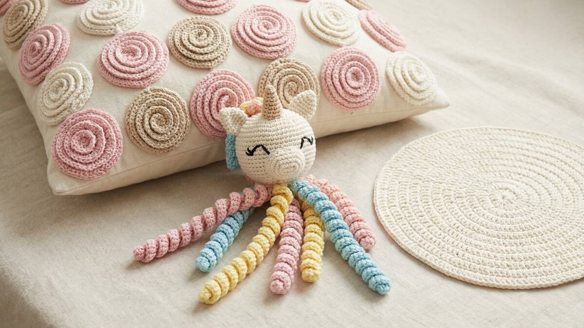 Use o crochê em espiral simples para fazer detalhes maravilhosos