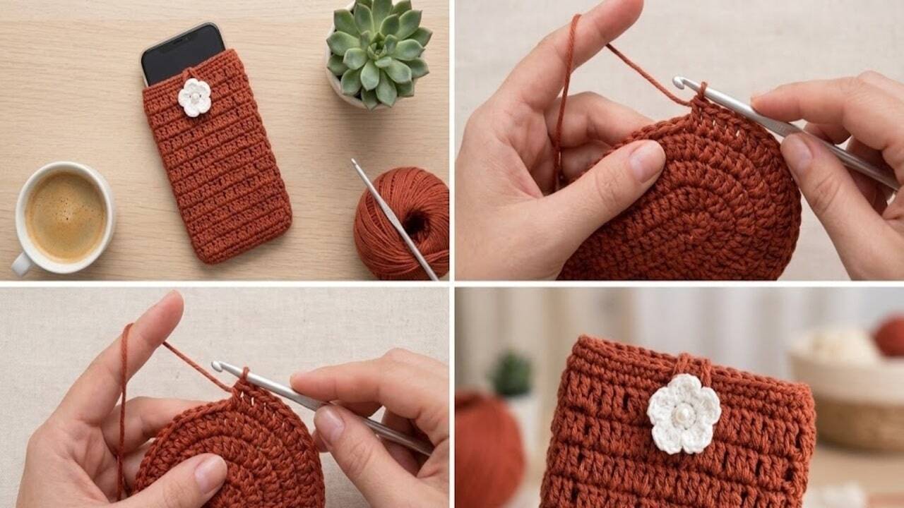Capinha de celular de crochê: aprenda o passo a passo fácil com fio Fiore para proteger seu aparelho