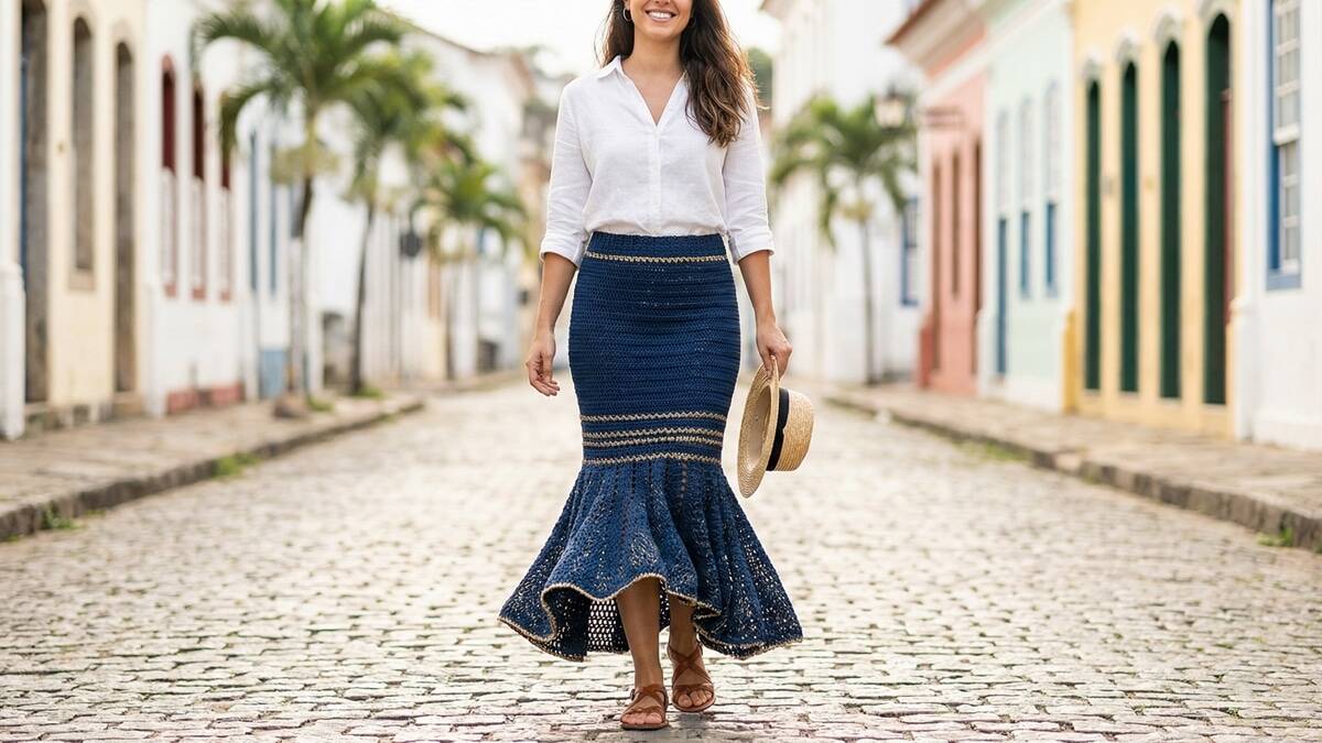 Veja saias de crochê feitas à mão para compor looks incríveis