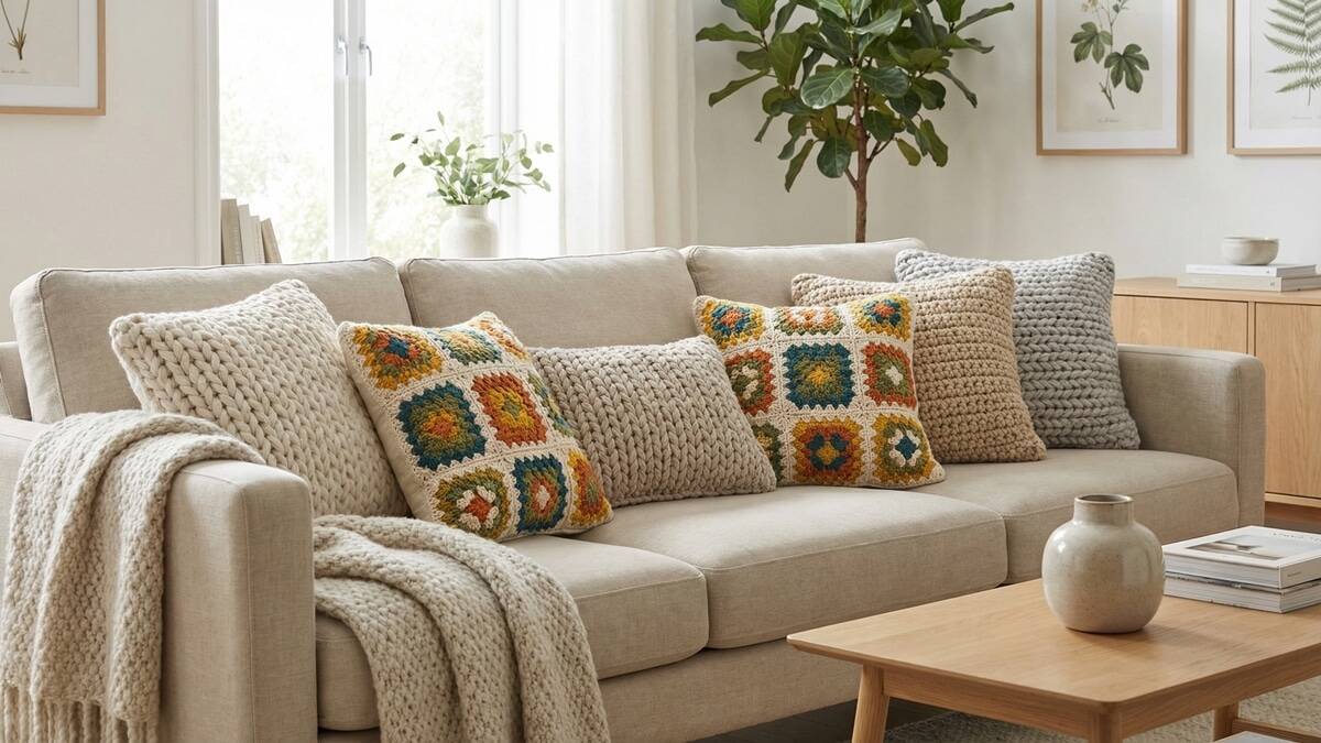 Transforme o visual da sua casa com 24 almofadas de crochê lindas
