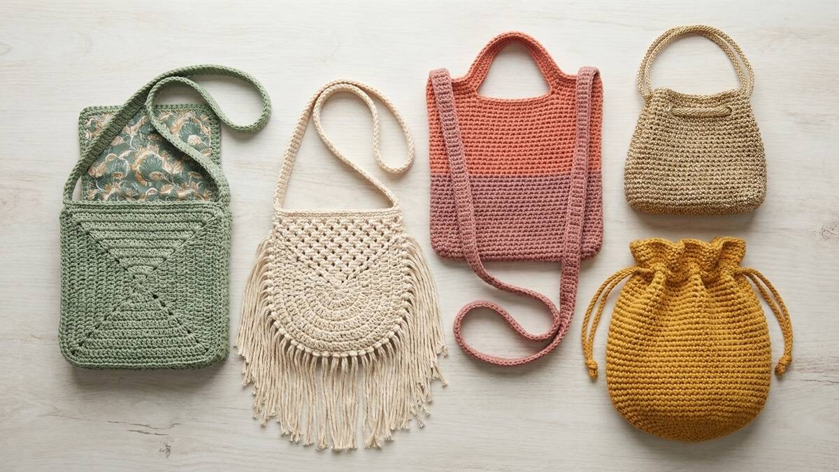 Mude seu estilo com bolsinhas de crochê lindas e fáceis de fazer!