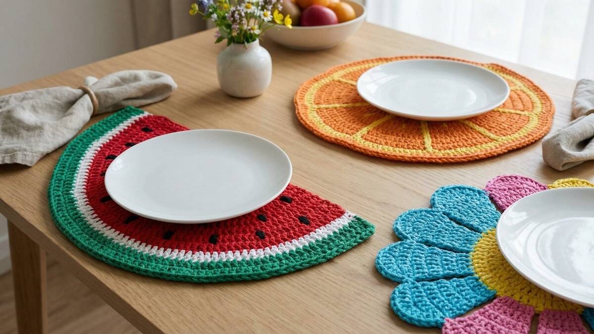 Descubra sousplats de crochê divertidos para transformar a sua mesa