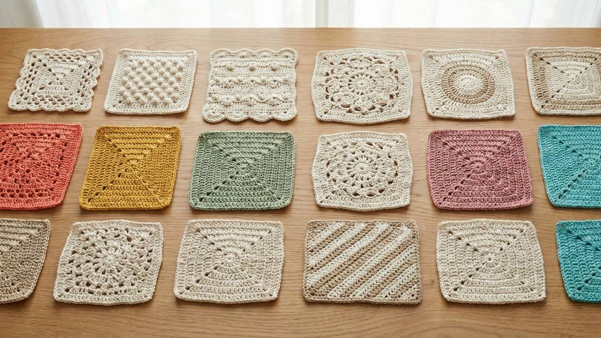23 squares de crochê que vão elevar seus projetos com originalidade