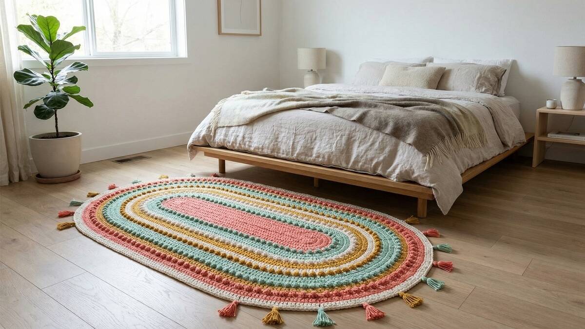 Tapetes de crochê oval perfeitos para deixar sua casa mais elegante