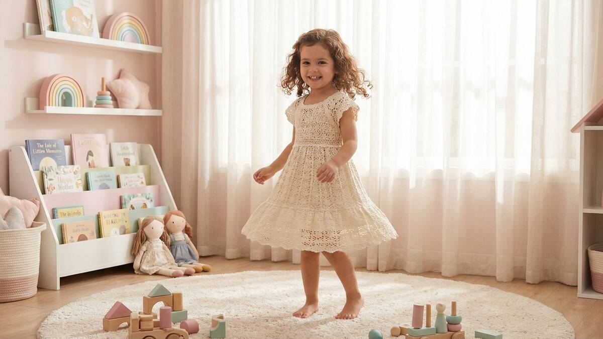 Vestidinhos de crochê infantil que trazem leveza para o look das pequenas!