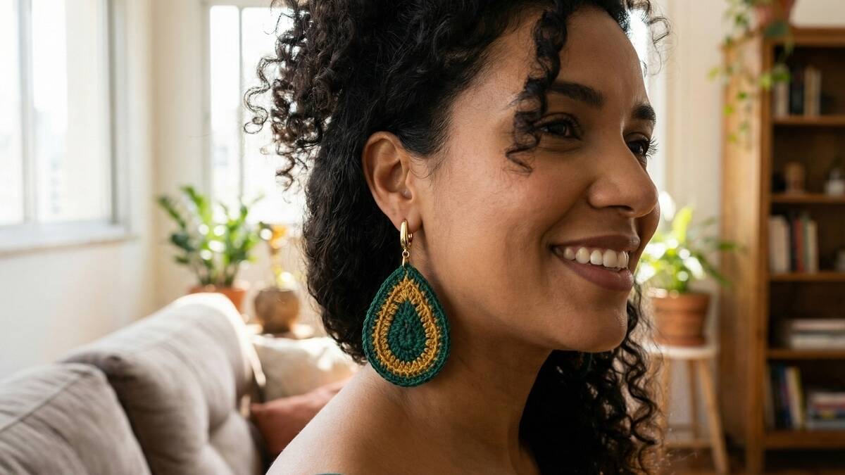 Use brincos de crochê para dar um toque sofisticado ao seu look