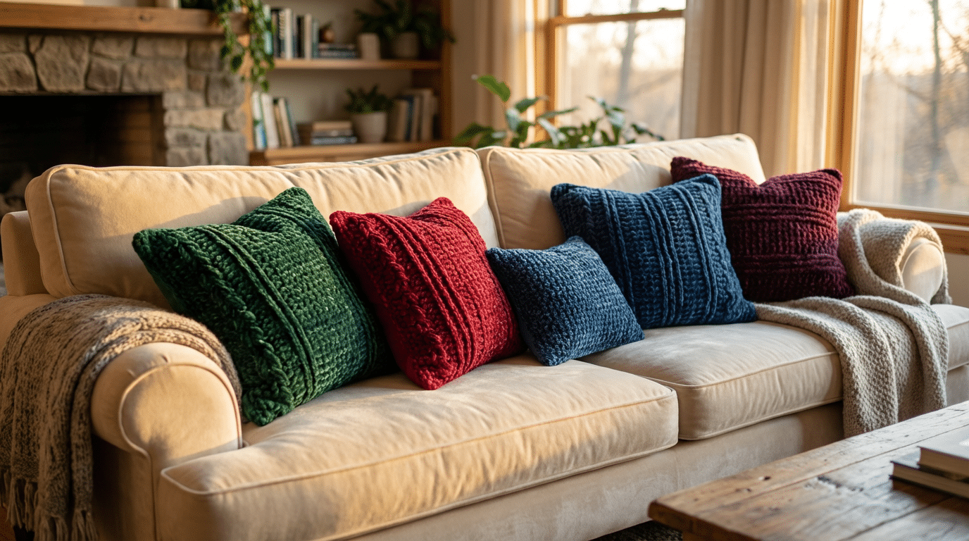 Almofadas de crochê: como transformar o conforto doméstico com texturas de luxo