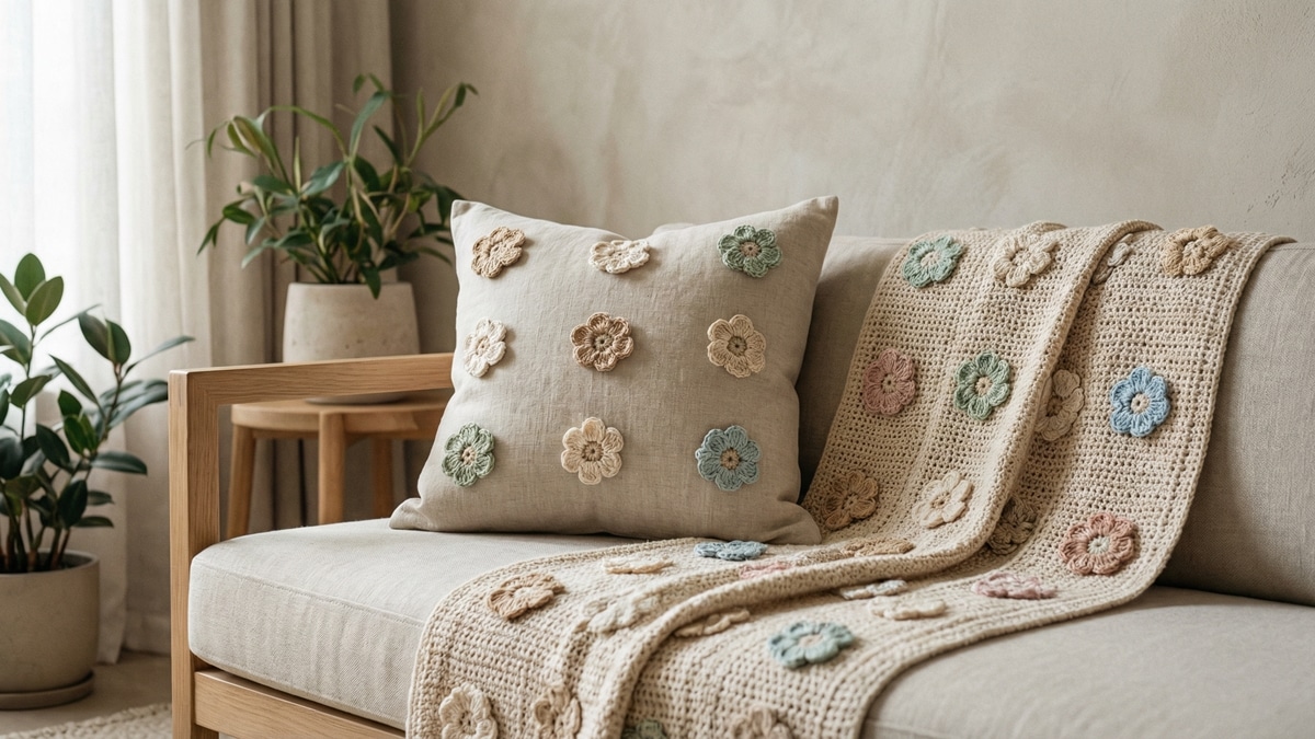Flores de crochê que vão dar vida as suas roupas e decorações