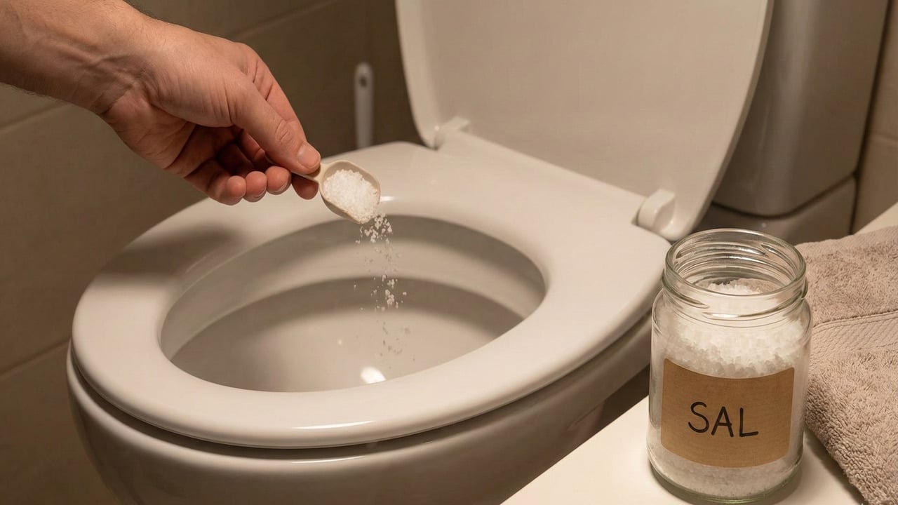 O truque com sal que previne entupimentos e elimina as bactérias do banheiro