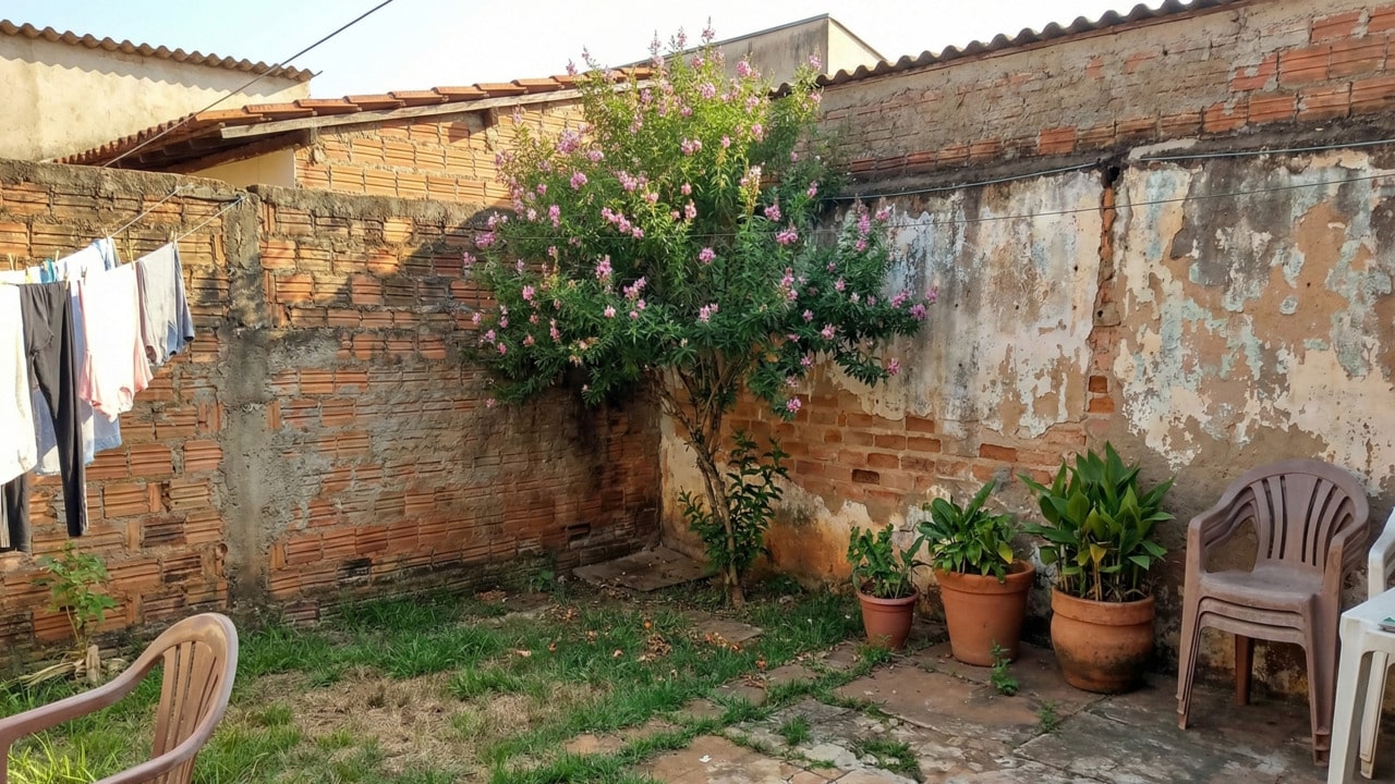 As 3 árvores que têm porte pequeno, não danificam o muro e requerem pouco cuidado