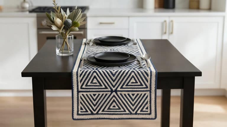Dois modelos de caminho de mesa de crochê para transformar a cozinha em 2026