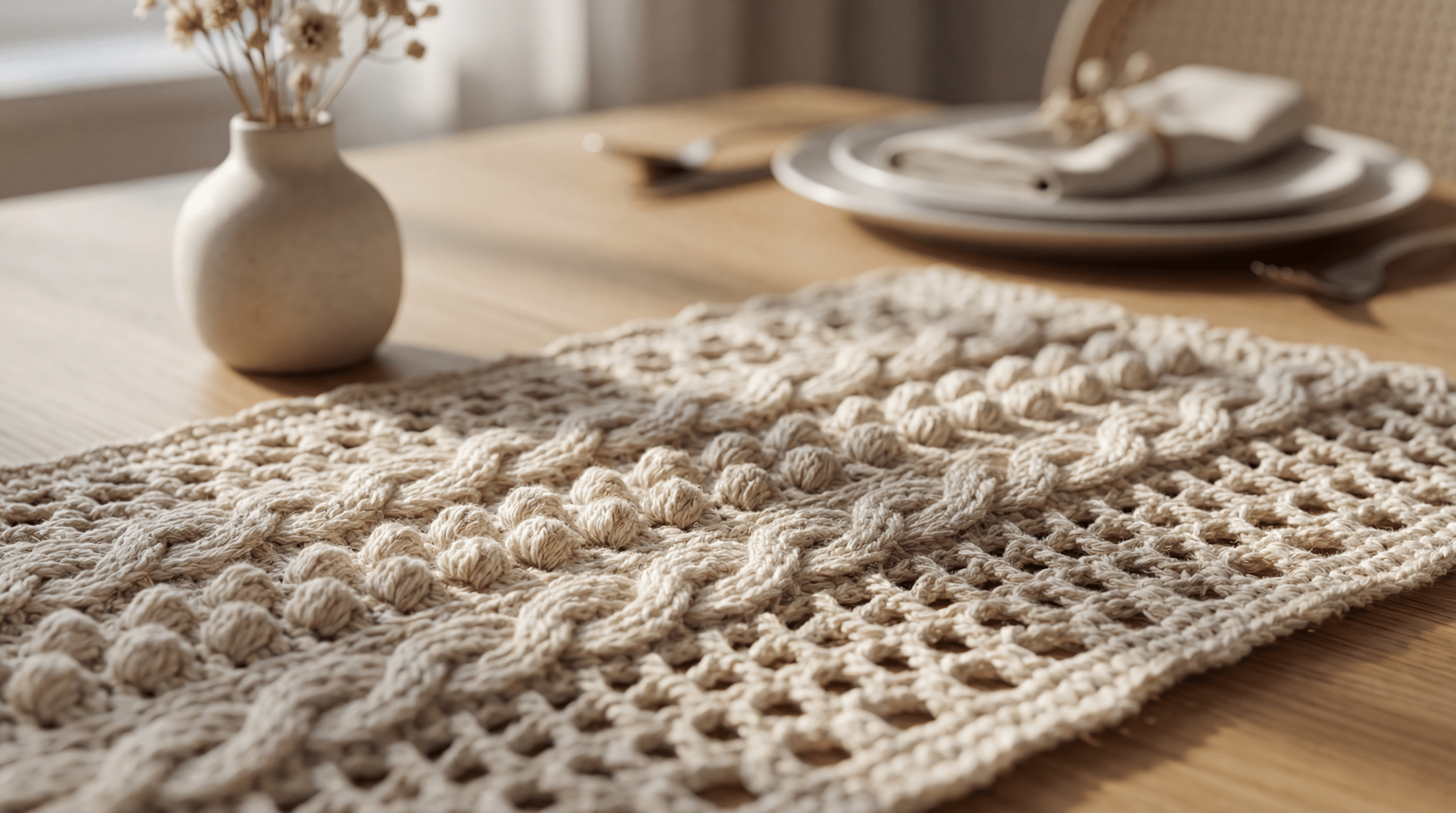 Caminhos de mesa de crochê: 8 estilos modernos que transformam a sala de jantar