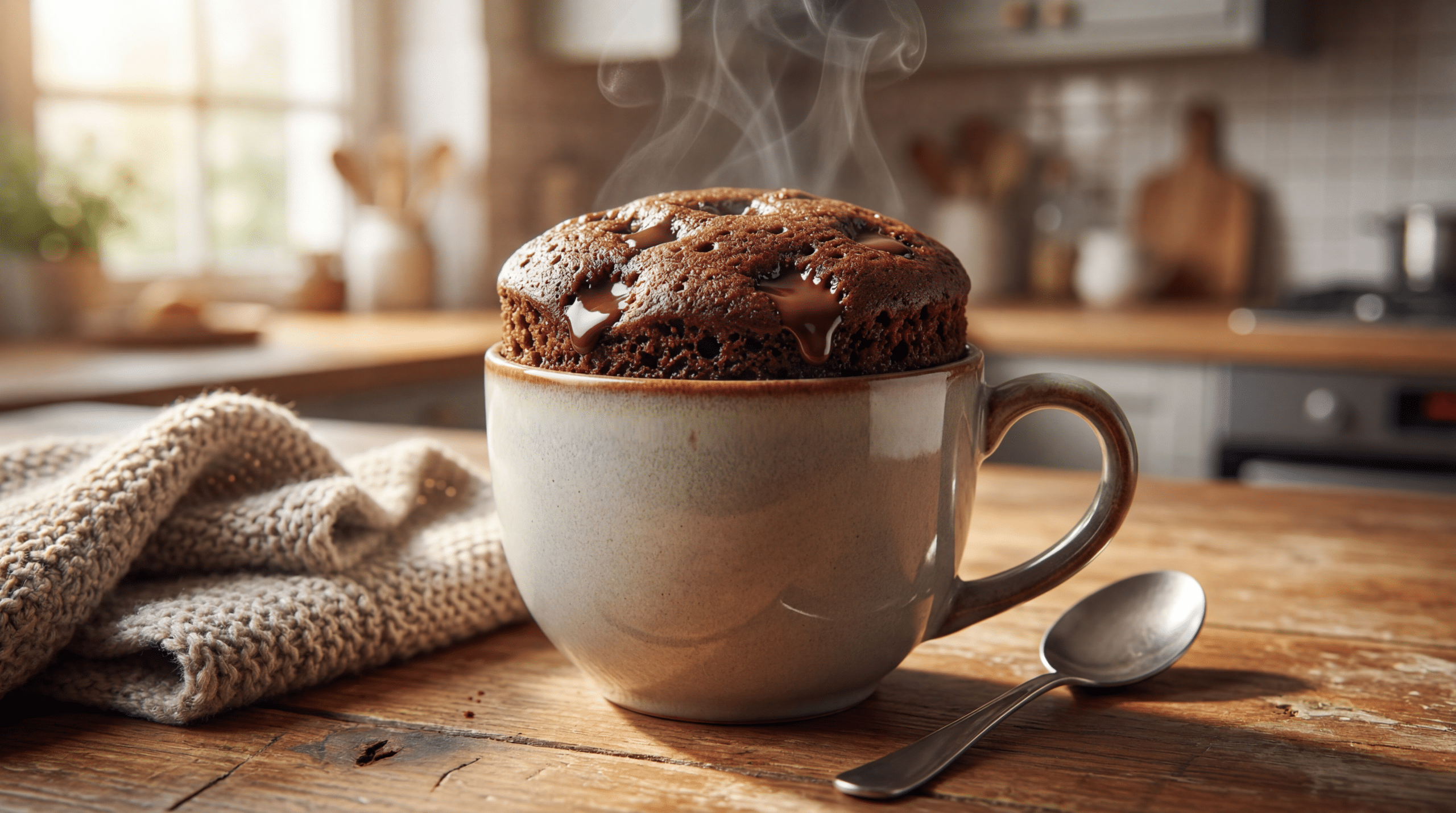 O bolo de caneca sem ovo e sem leite que fica fofinho em 90 segundos e mata a vontade de doce
