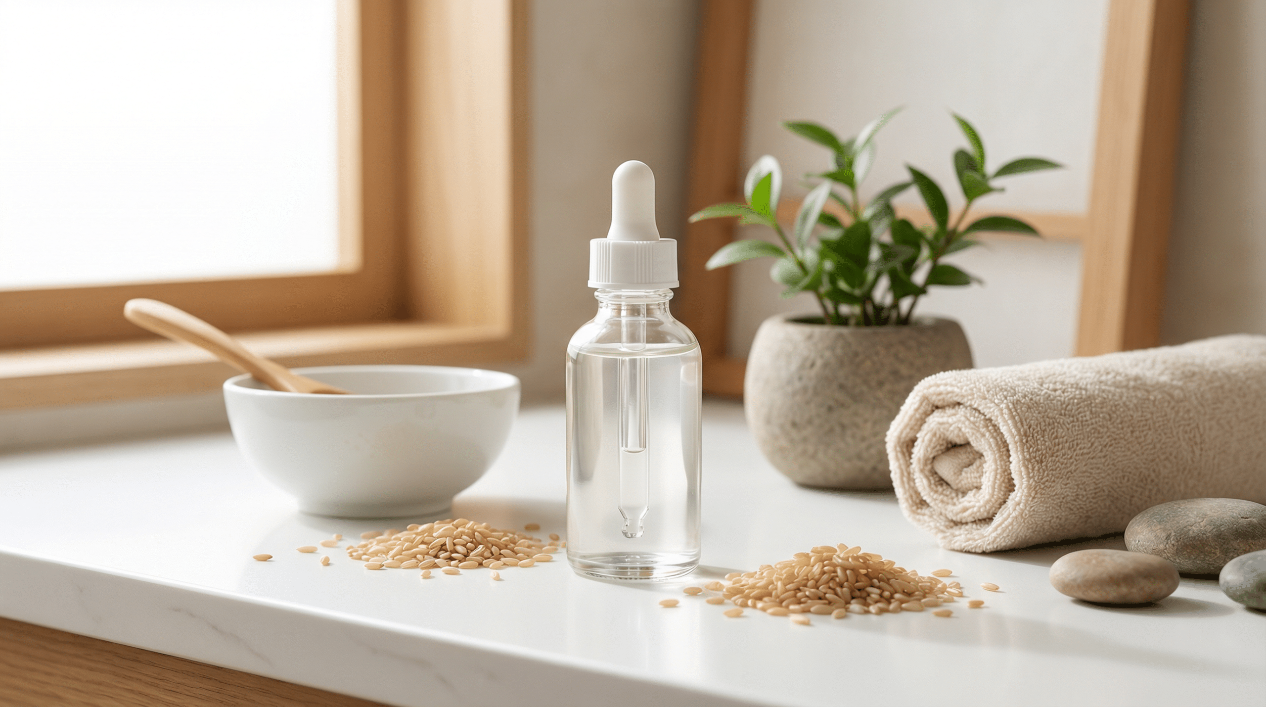 Soro caseiro de arroz para reduzir poros abertos e iluminar o rosto de forma natural