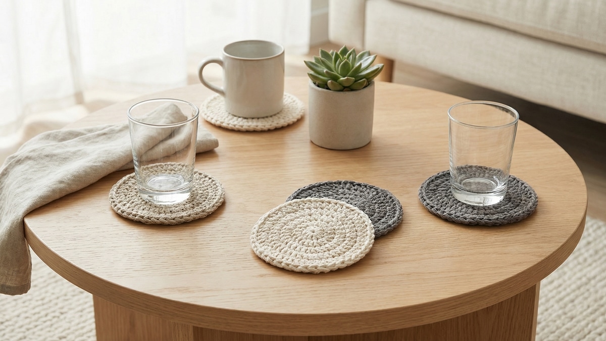 Adicione um toque de charme com porta-copos de crochê