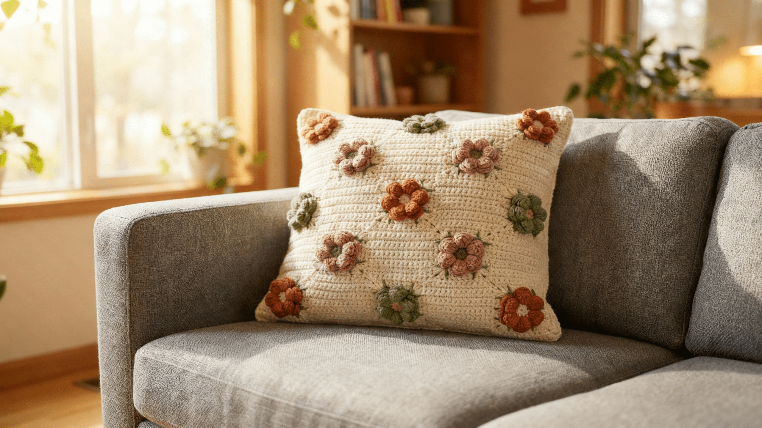 Almofadas de crochê com flores: como unir técnica e relevo para criar peças de luxo