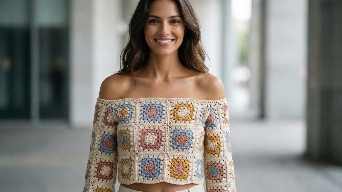Renove o guarda-roupa com estas blusas de crochê com squares