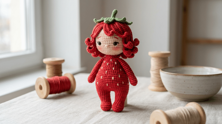 Fotografia Boneca Amigurumi Morango