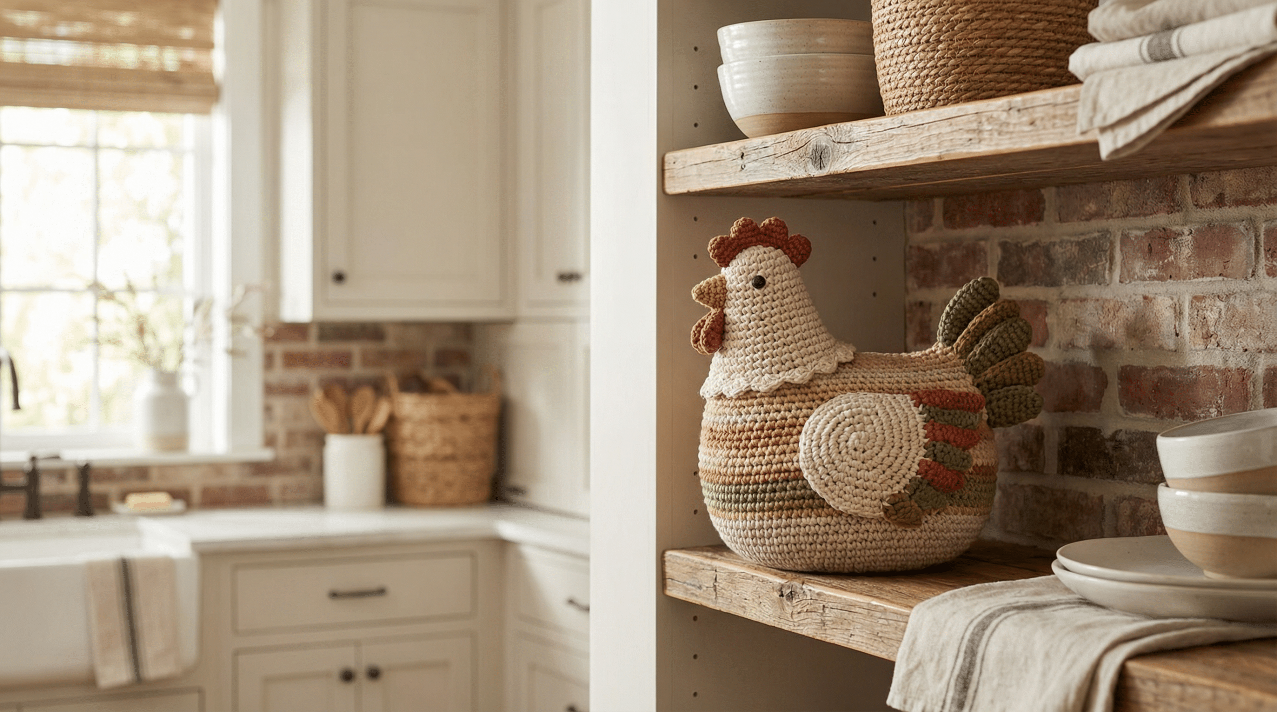 Galinha de crochê na decoração: 5 formas de usar o amigurumi rústico para transformar sua cozinha em 2026