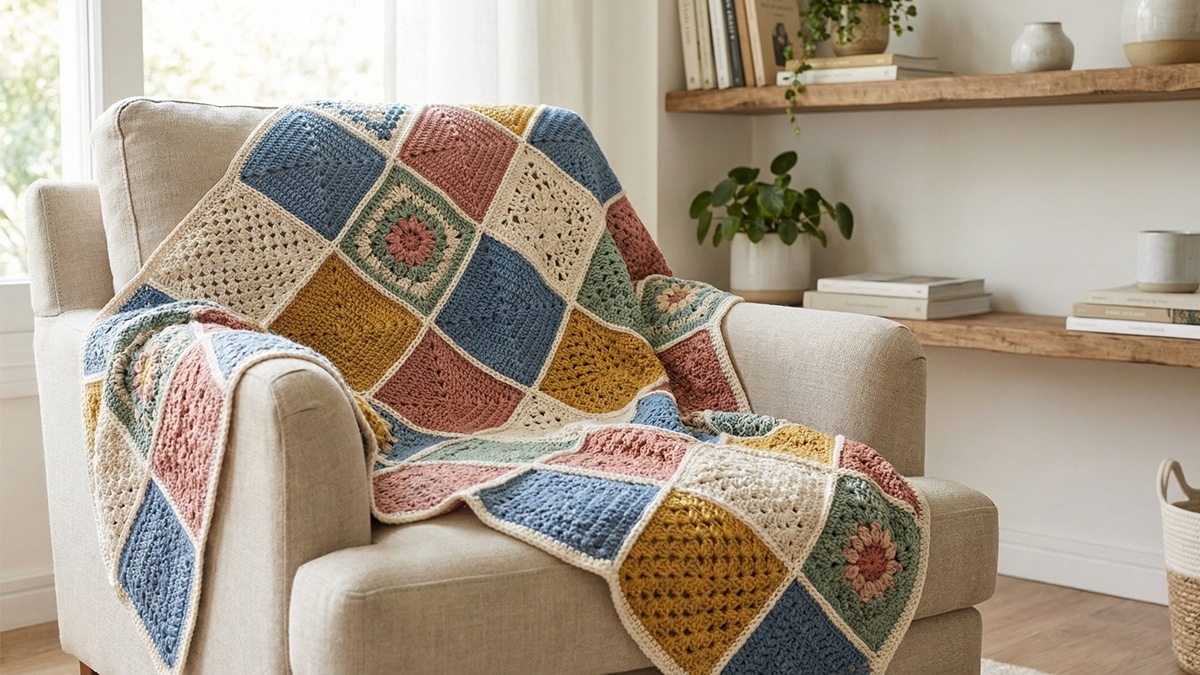 Aprenda a usar squares de crochê para criar trabalhos maravilhosos