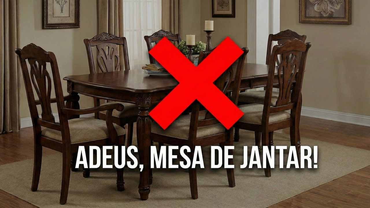 Adeus, mesa de jantar! Barato, versátil e com mais liberdade de espaço para a sua casa