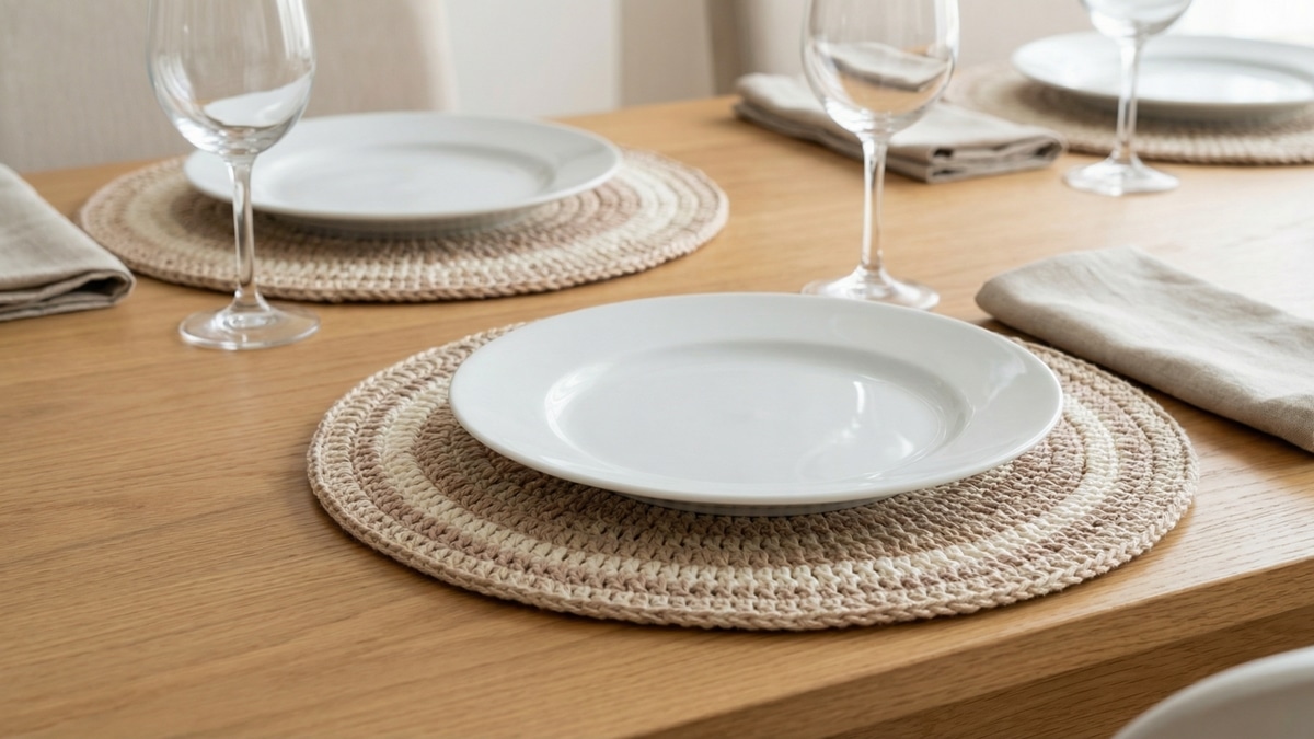 Aposte na elegância dos sousplats de crochê para decorar sua mesa