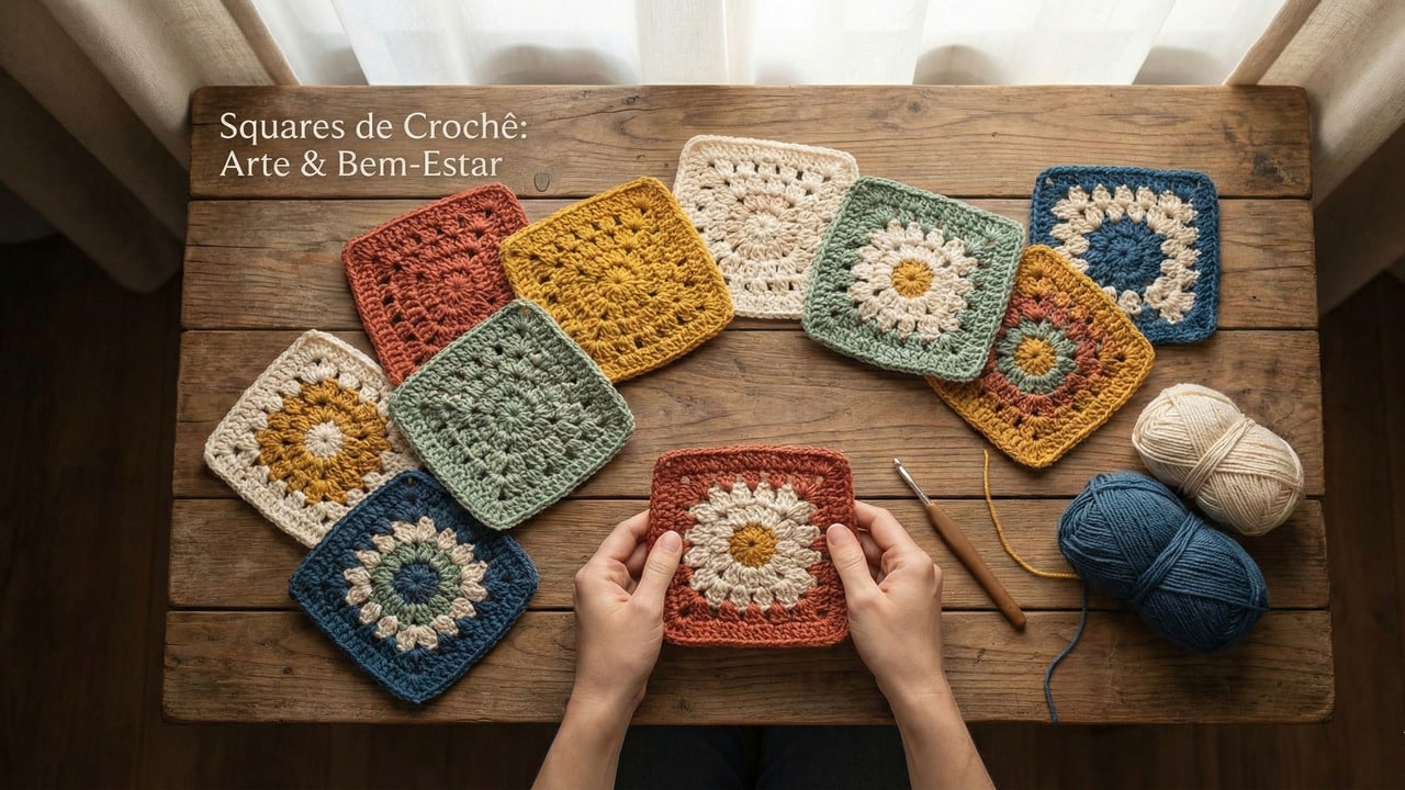 Com escolher, dar textura e acabamento especial aos squares de crochê