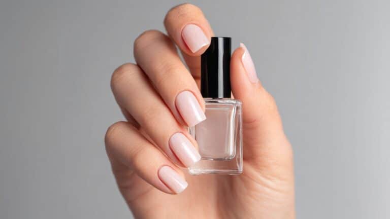 Mulher com esmalte aplicado por cima da aplciação de base fosca