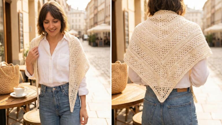 Xale de crochê elegante para usar nas ruas e no trabalho