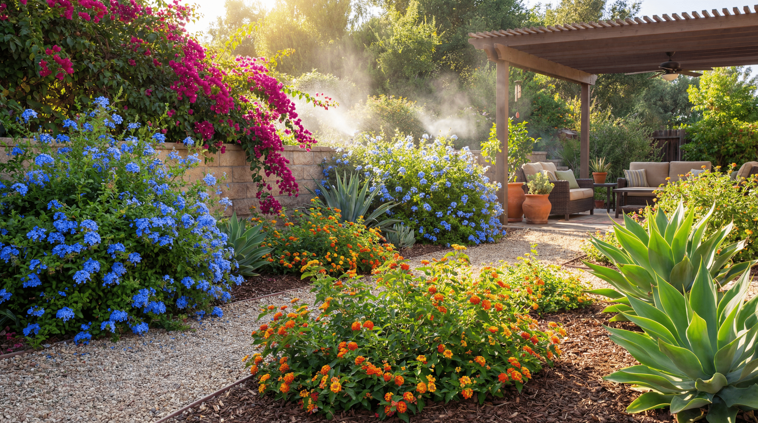 Quintal com sol pleno? Estas 4 plantas resistentes mantêm o jardim colorido gastando quase zero água