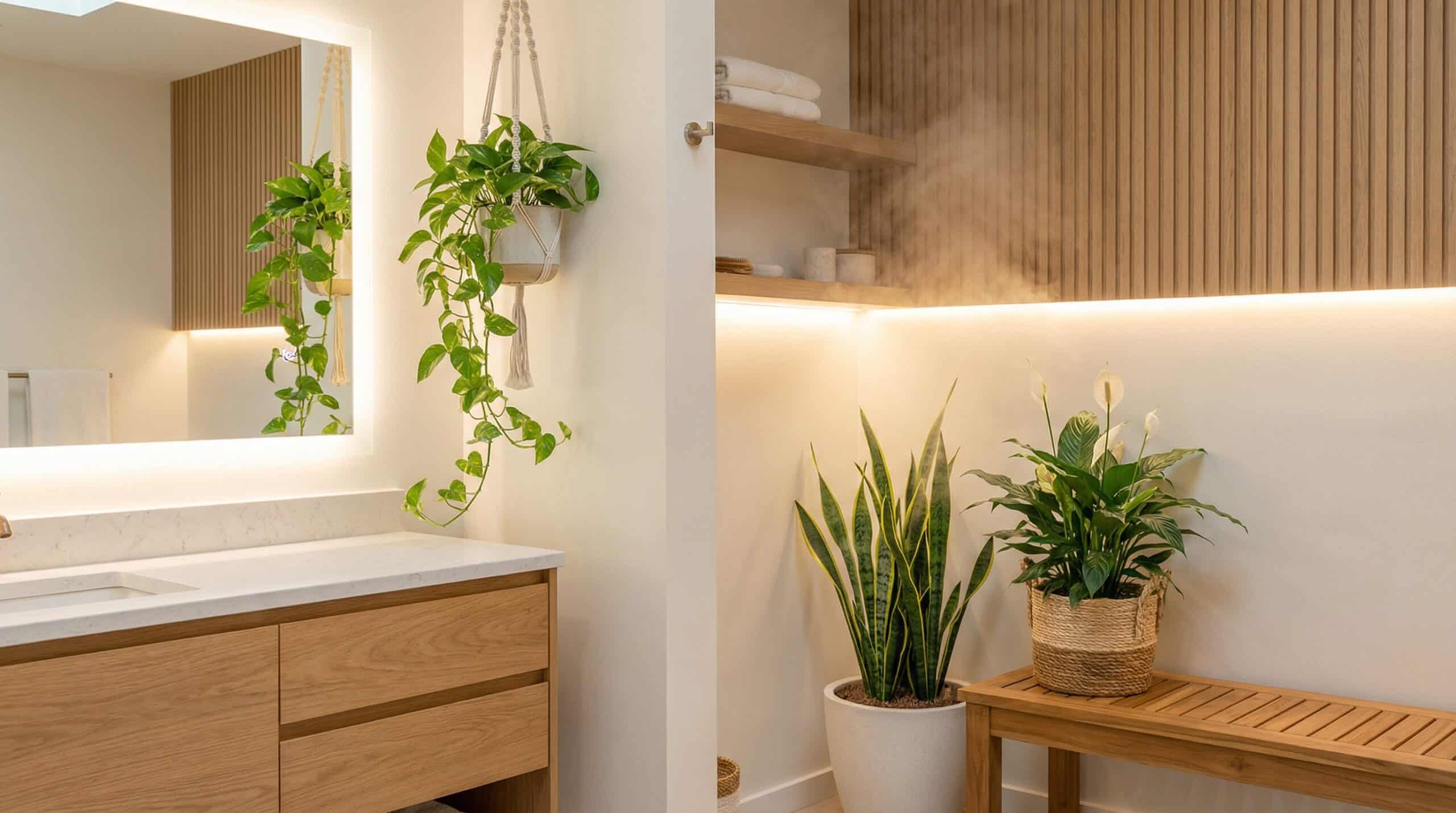 As 3 melhores plantas para o banheiro que purificam o ar e amam umidade