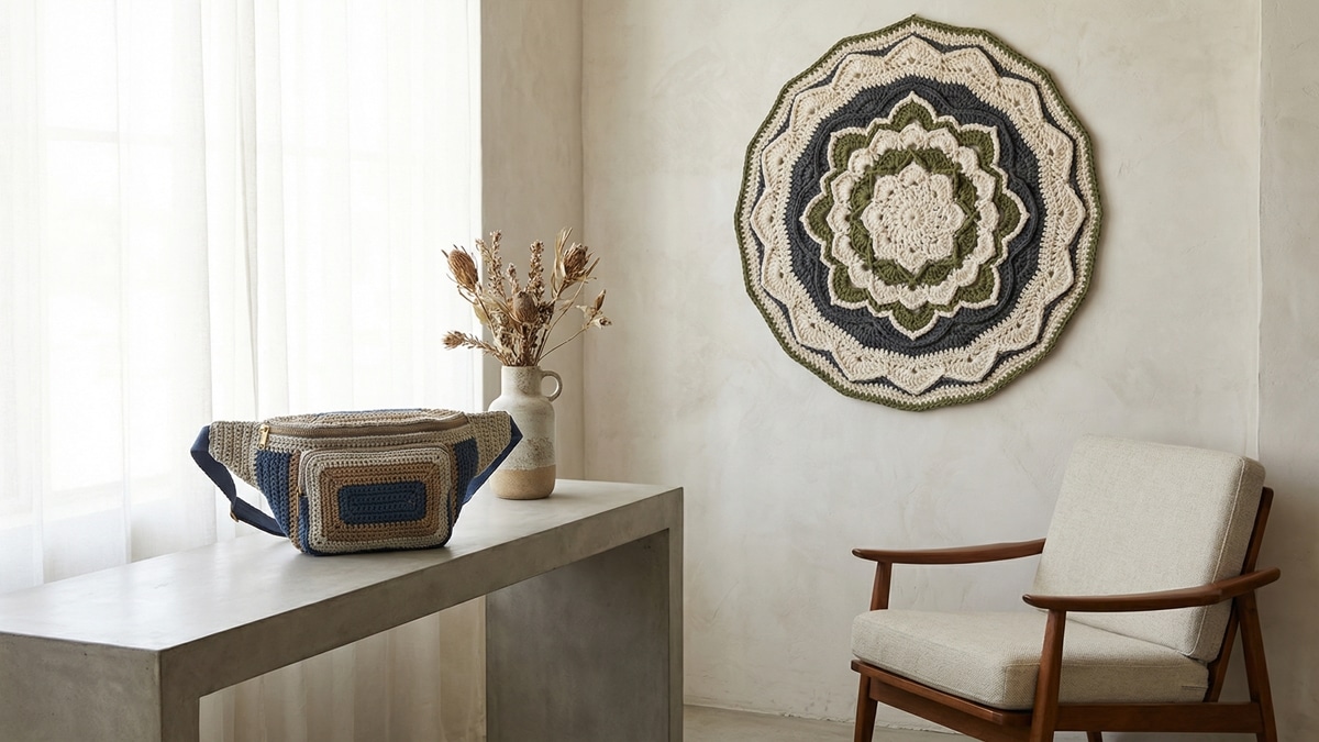 Descubra a beleza do crochê moderno em acessórios e decorações