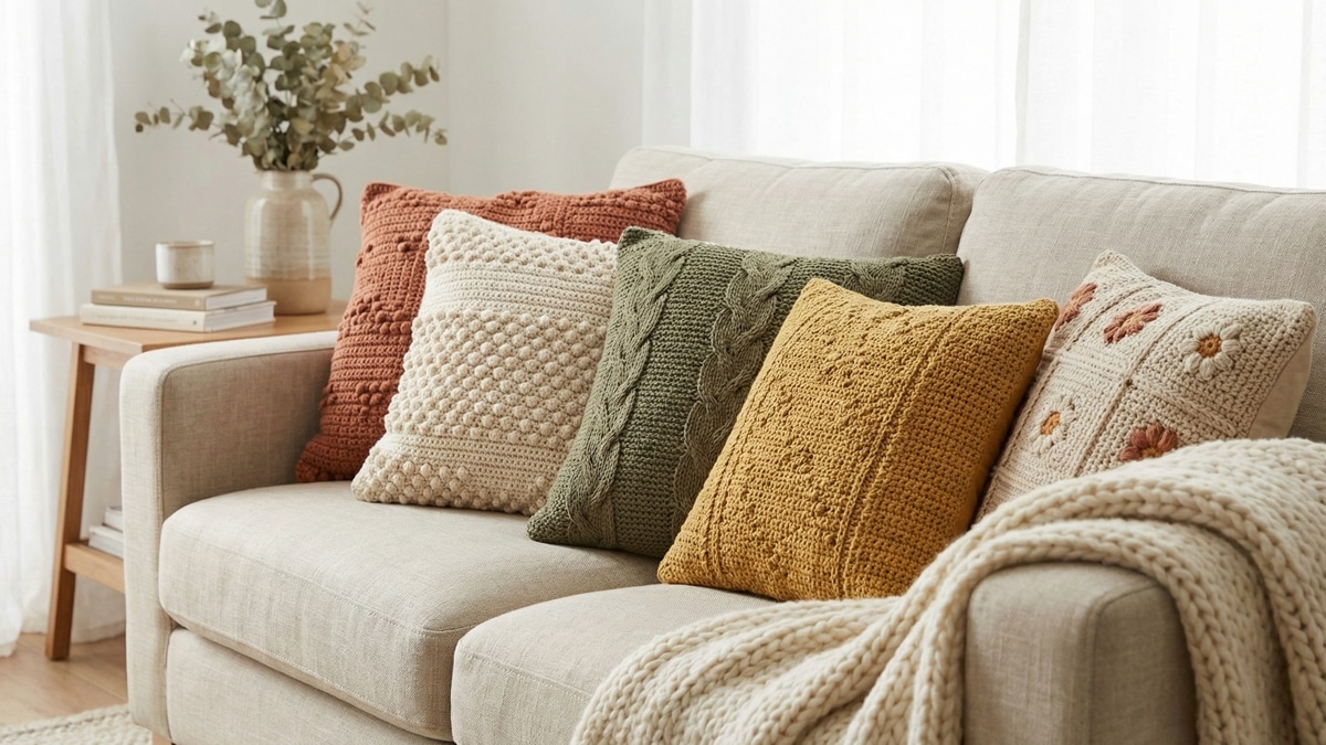 Escolha entre 12 almofadas de crochê para decorar seu lar com estilo