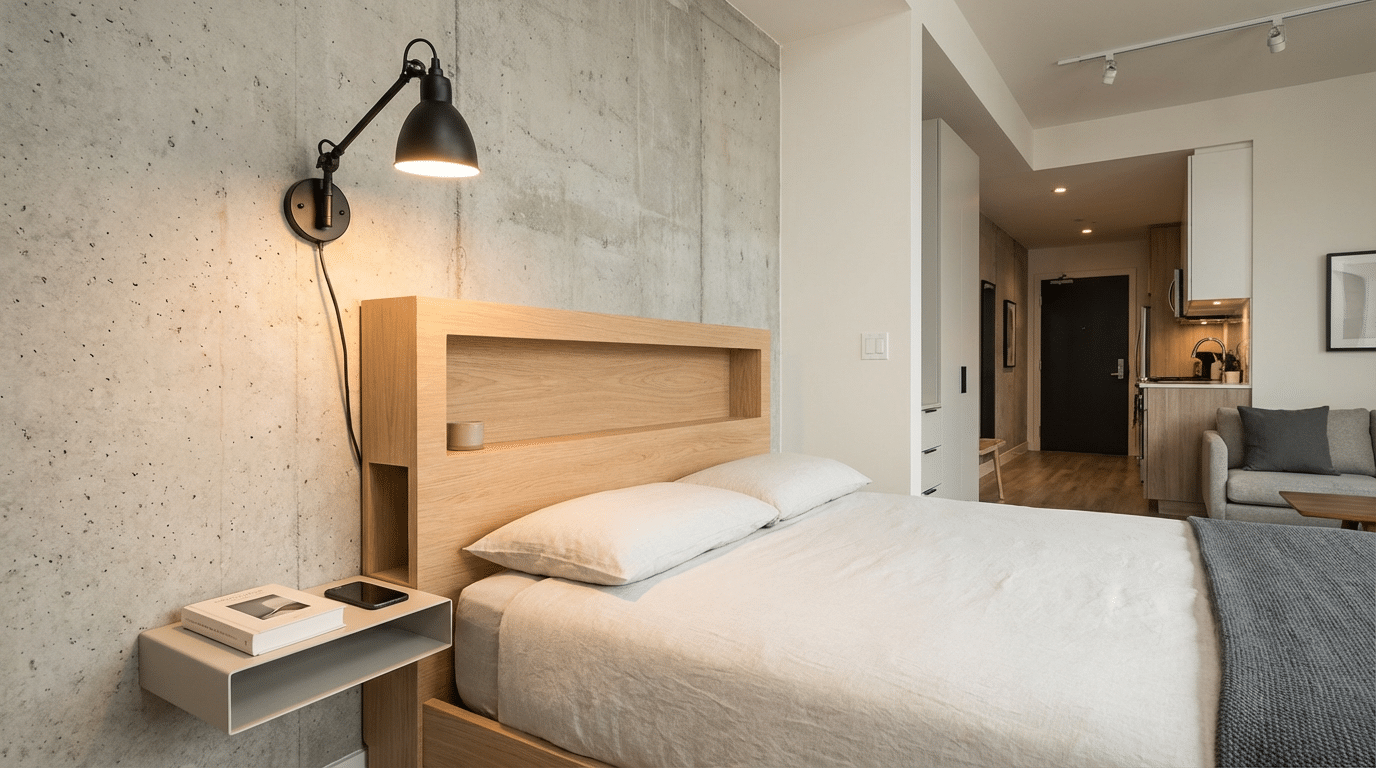 Adeus à mesinha de cabeceira: a tendência minimalista que transforma o quarto e economiza espaço