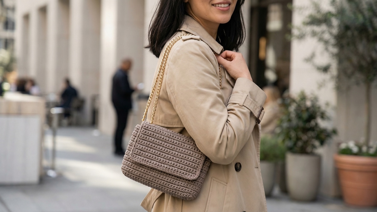 Use bolsas de crochê versáteis para arrasar em qualquer ocasião