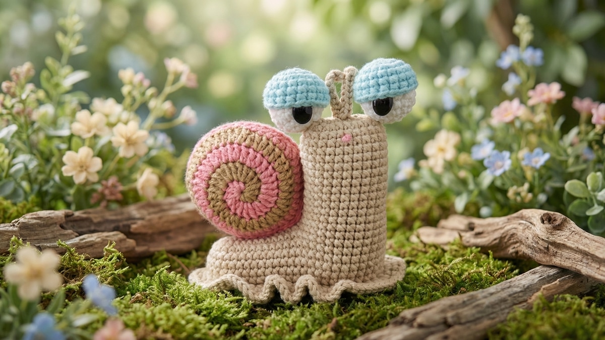 Crie o presente perfeito com o amigurumi do caracol Isluguie