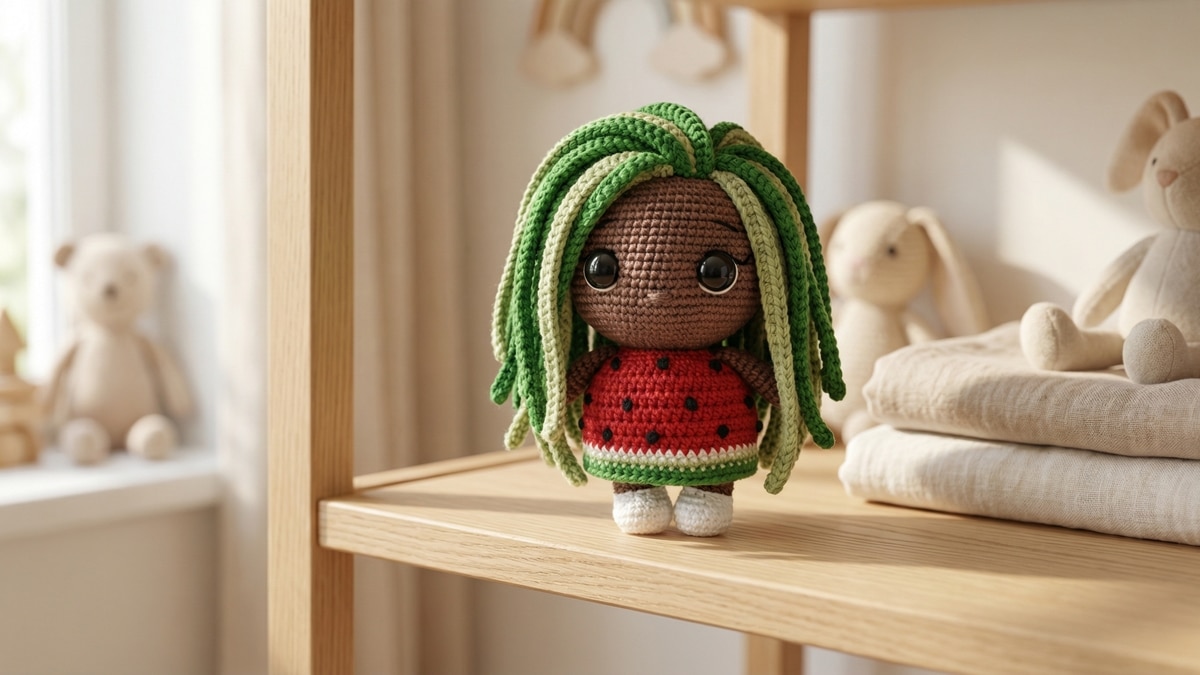 Faça o amigurumi da linda boneca melancia e presenteie!