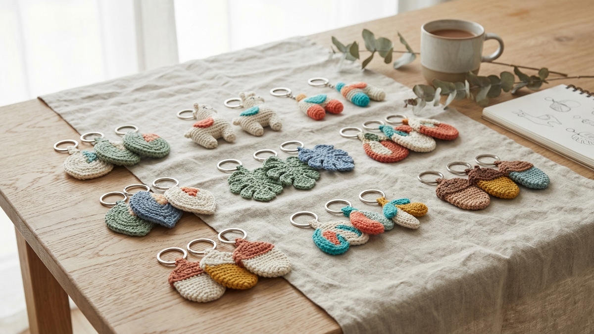 Ideias encantadoras de chaveiros de crochê lindos para fazer hoje