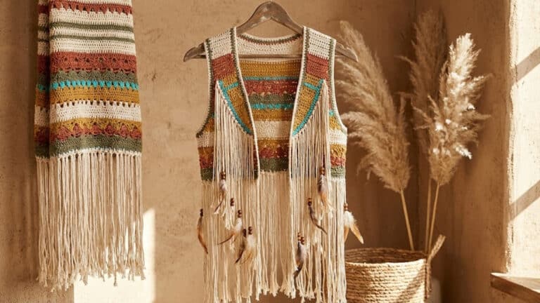 Ideias de looks boho em crochê colorido para o verão 2026