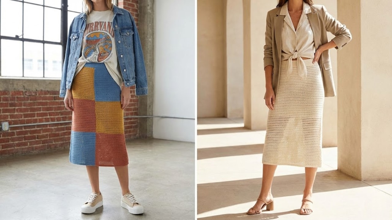 Modelos de saia de crochê elegantes para usar no dia a dia