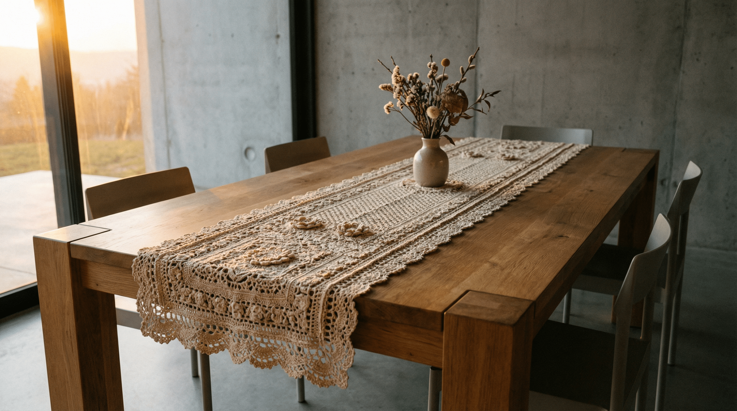 Caminhos de mesa em crochê: 7 modelos elegantes que valorizam a decoração