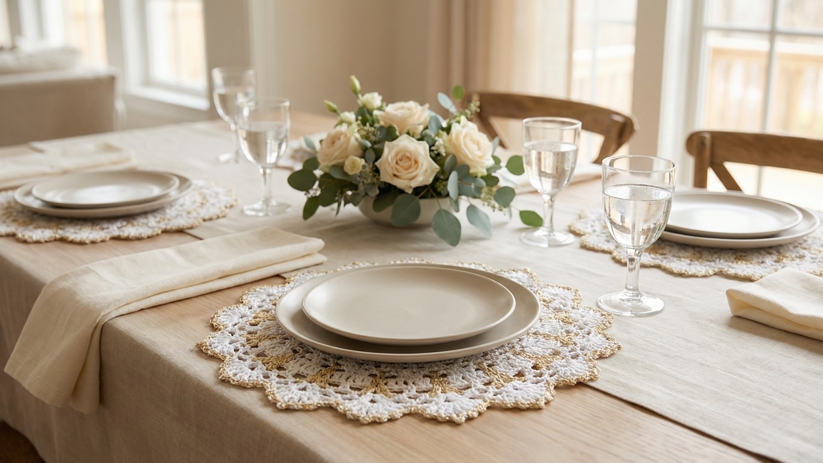 Transforme sua mesa com sousplats de crochê que exalam luxo