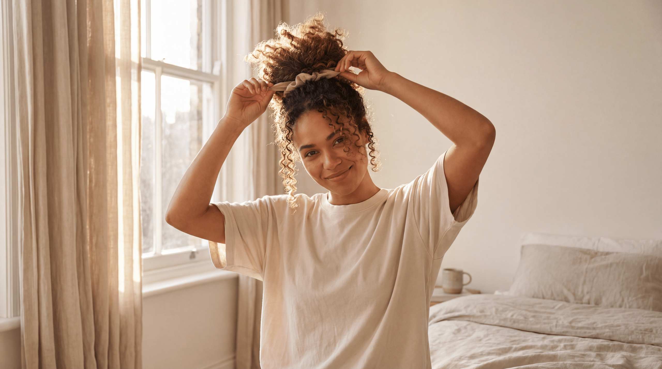 Como fazer o cabelo cacheado acordar bonito com essa rotina prática e barata