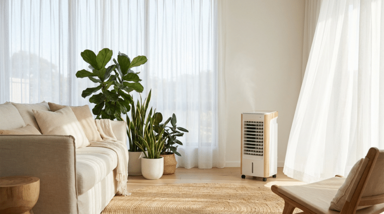 Sala de estar moderna com climatizador